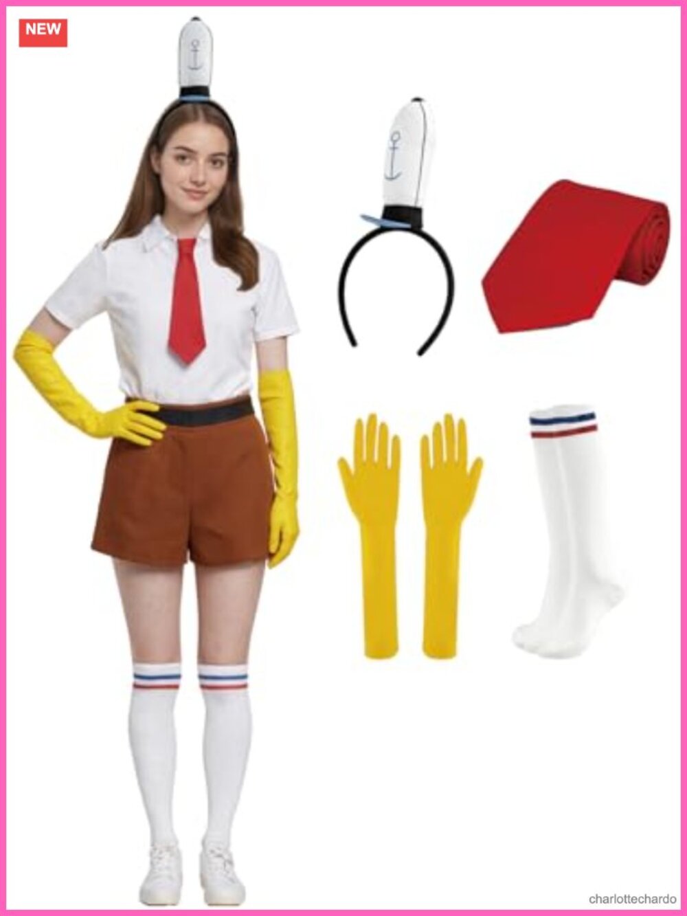 Sailor Costume Accessory Set Headband Gloves Tie Socks Cosplay